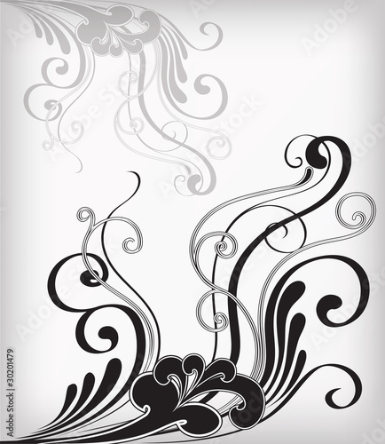 abstract background with decorative flowers