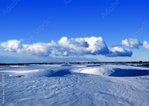 winter snowbound hills panorama