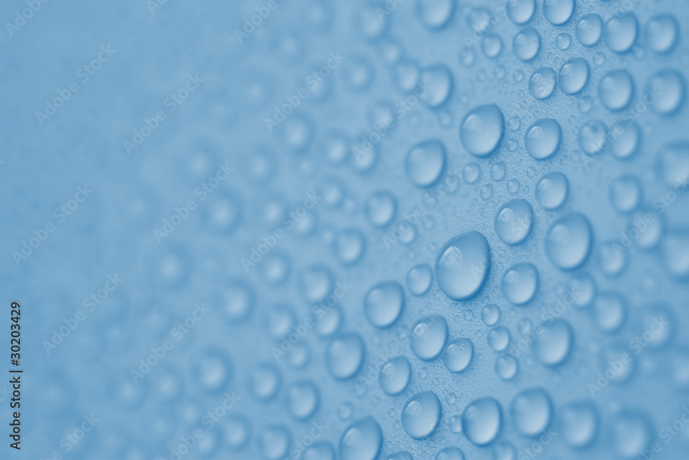 Water-drops on blue