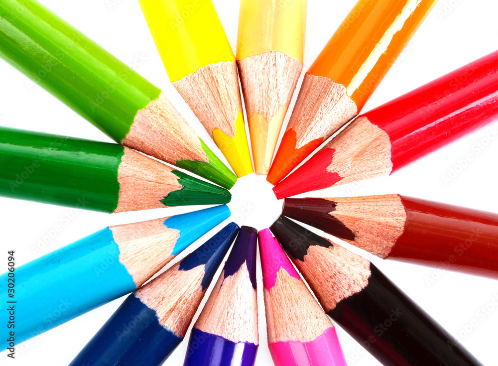 Color pencils isolated on white background Color pencils isolated on white background