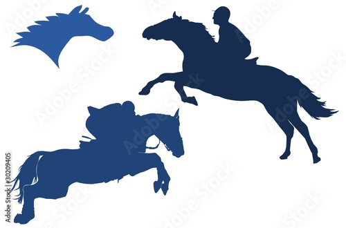 Silhouettes of horses