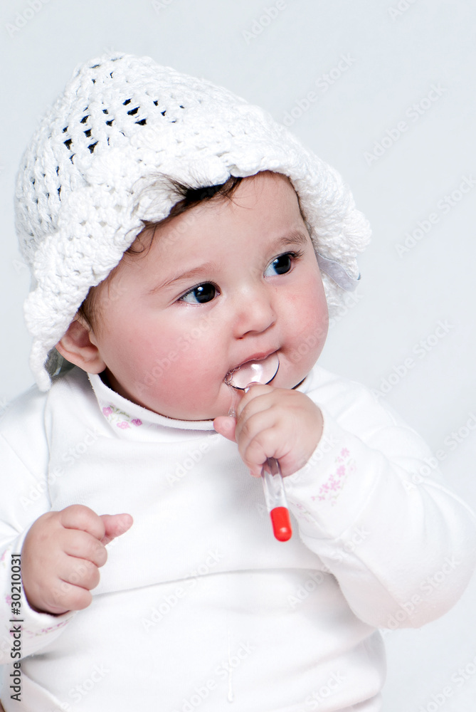 Little girl a on white background. Portrait Little girl a on white background. Portrait