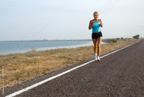 woman running on a summer day