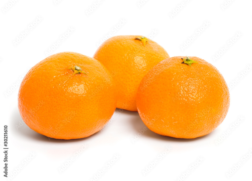 Fresh tangerines isolated on white Fresh tangerines isolated on white