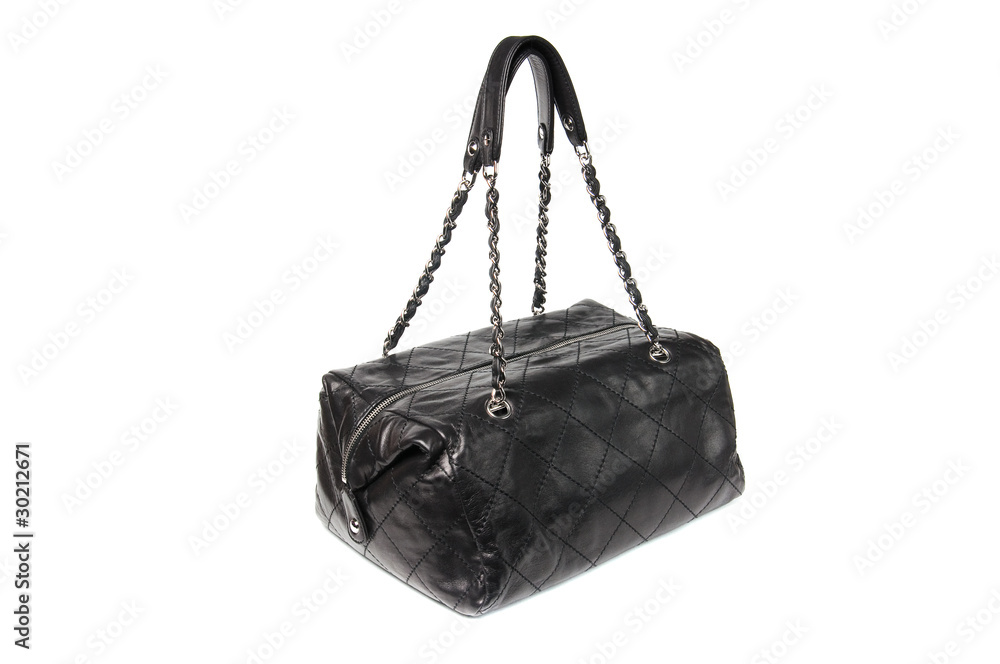 Fototapeta premium Black leather handbag