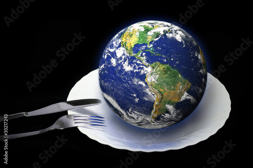 Earth on plate photo