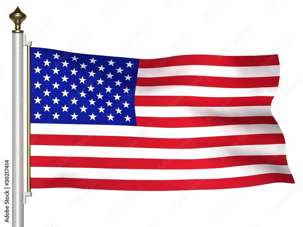 U.S. flag on the flagpole U.S. flag on the flagpole