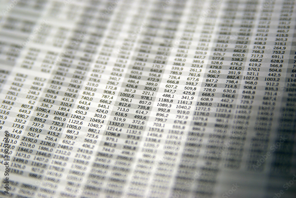 Obraz premium Zahlentafel