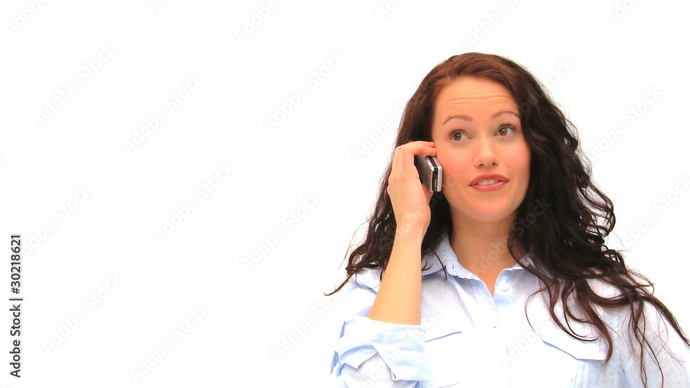 Casual woman speaking on the phone Casual woman speaking on the phone