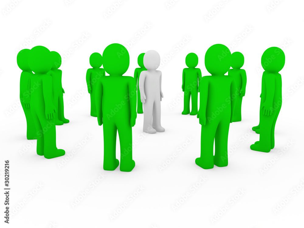 3d human group circle green 3d human group circle green