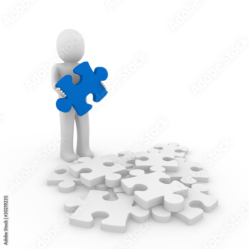 3d human blue puzzle
