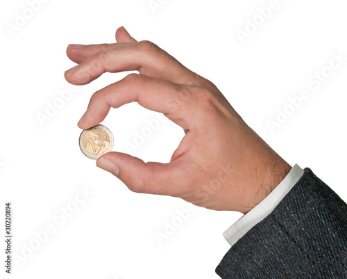 Hand with coins