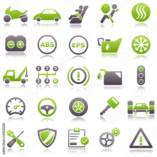 Automotive Green Icons