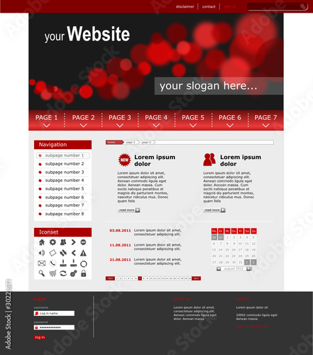 Website Template "Red-Dots" Vektoren