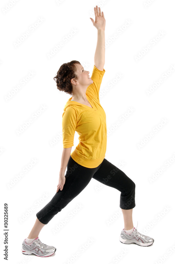 Young woman exercises Young woman exercises