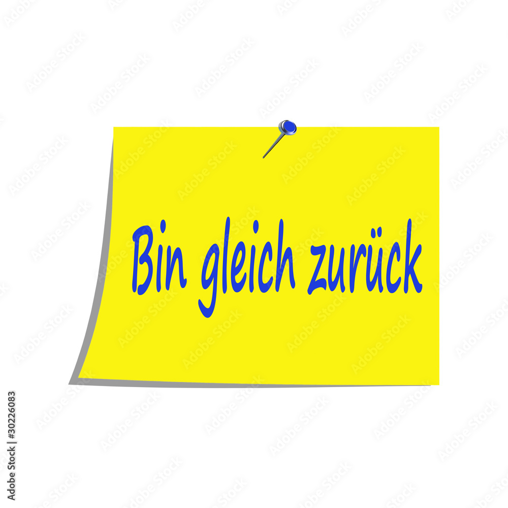 Bin gleich zurück Stock Illustration | Adobe Stock