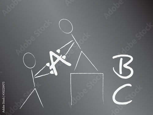 Strichmännchen stapeln das ABC