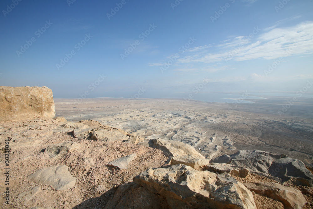 Fototapeta premium View on dead sea from Masada Israel