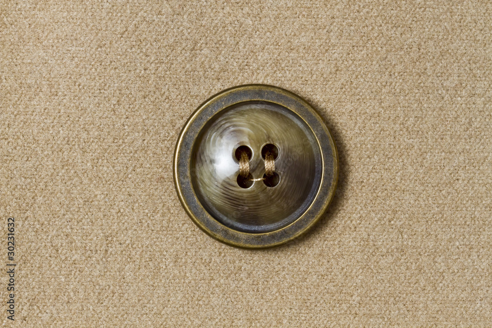 Big button and fabric background Big button and fabric background