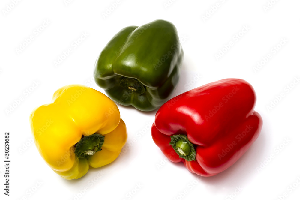 Three colorful peppers Three colorful peppers