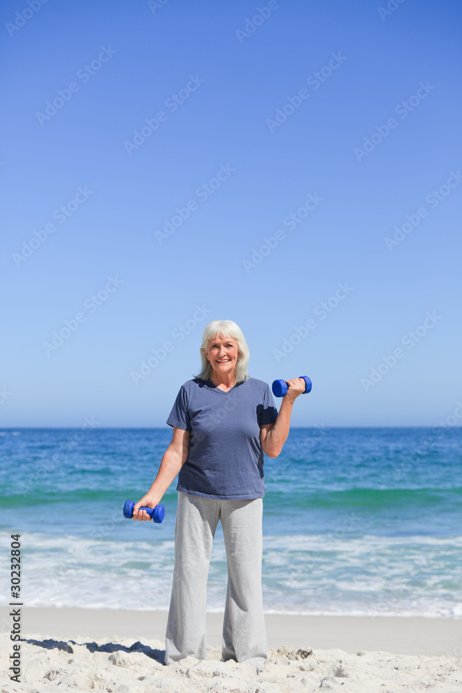 Senior woman doing her exercises