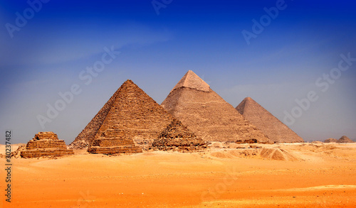 Great pyramids in Giza valley