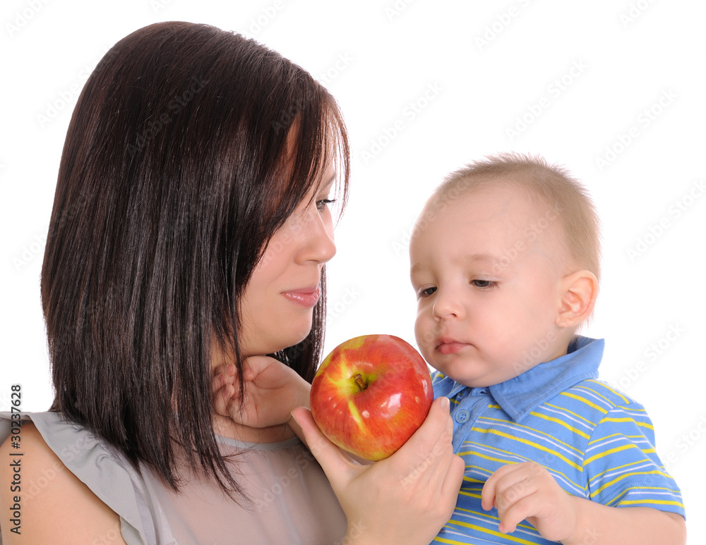 Mum, the son and an apple Mum, the son and an apple