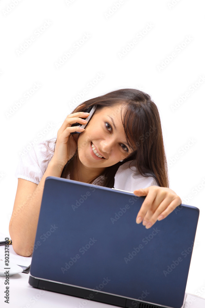 Portrait of a beautiful young businesswoman, holding Portrait of a beautiful young businesswoman, holding