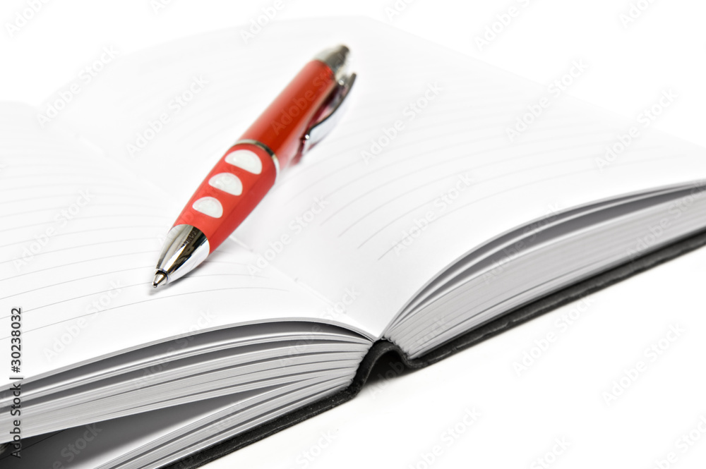 Naklejka premium Journal with red pen
