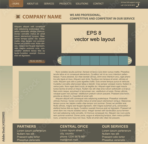 Vector Vintage Classic Business website layout - not sliced