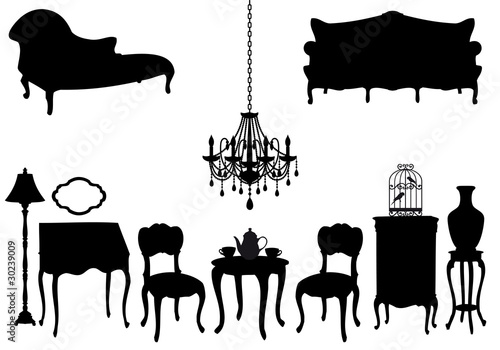 antique furniture, vector