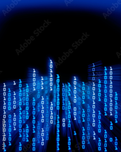 Binary code data flowing