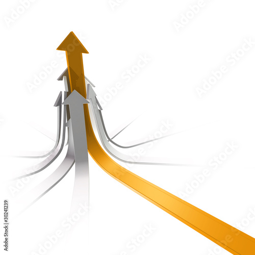 Yellow glassy arrow joins white ones as leader on white