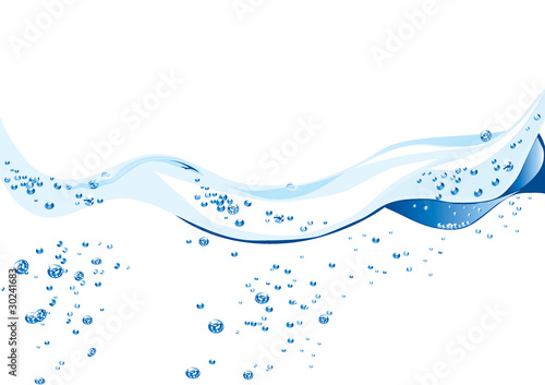 Elegant wave design with water bubbles