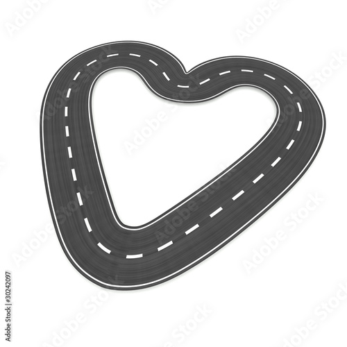 Infinite road in heart shape