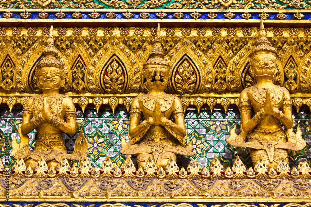 Stucco Thai art style in Grand Palace Bangkok Thailand