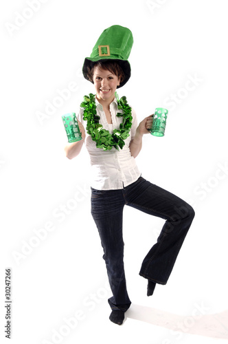 Pretty woman on St. Patrick's day