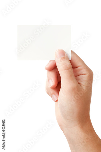 Hand and blanc card