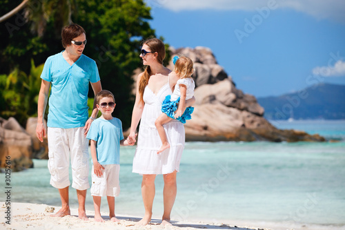 Family with two kids on vacation