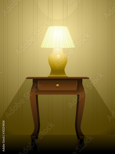 Lamp on a table