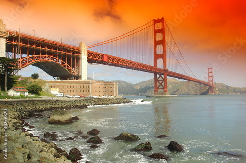 Golden Gate Bridge, San Francisco at sunset