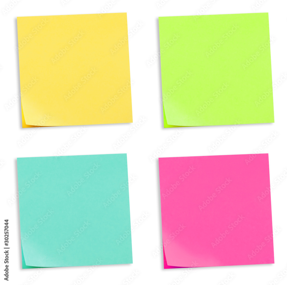 4 colored adhesive note papers 4 colored adhesive note papers