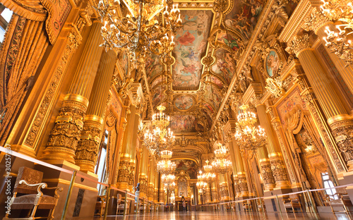 the interior of grand Opera in Paris photo