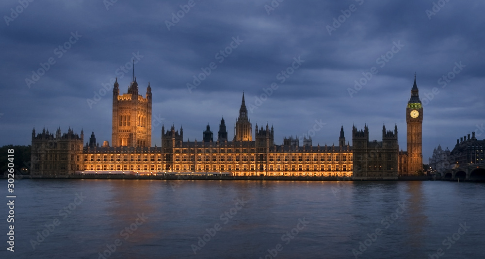 BigBen nocturno - panoramica