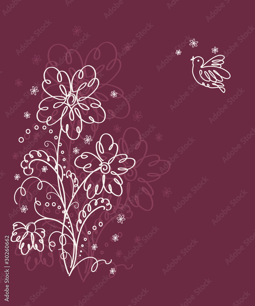 Obraz premium Cute floral card