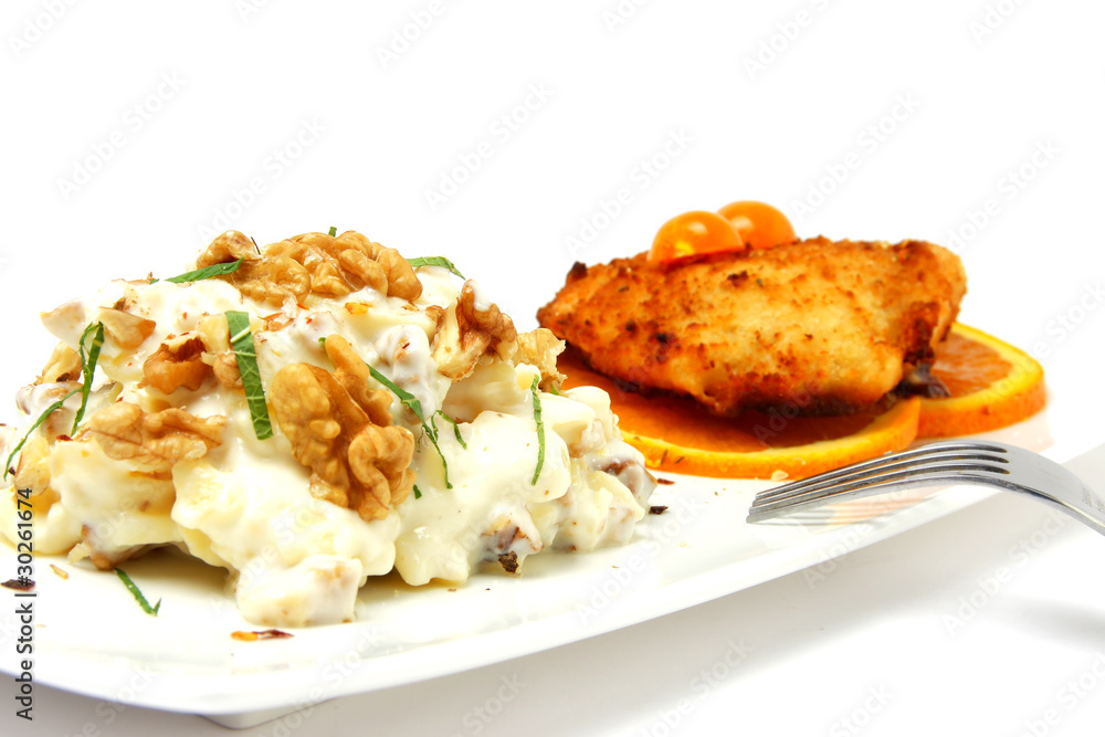 walnusskartoffelsalat mit cordon bleu #1