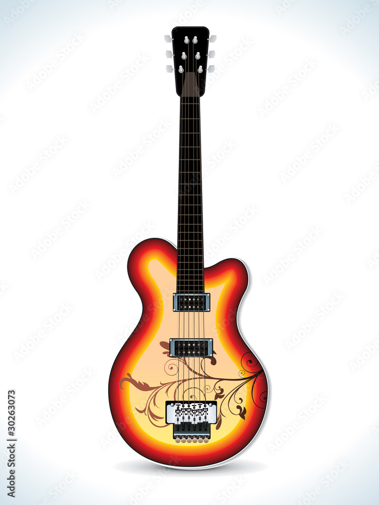 abstract glossy floral guitar