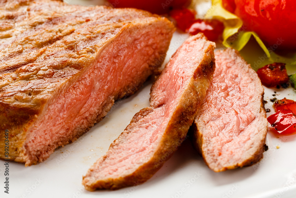 Grilled steak and vegetables Grilled steak and vegetables