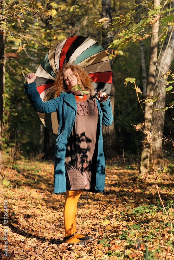 yoyng woman with umbrella yoyng woman with umbrella