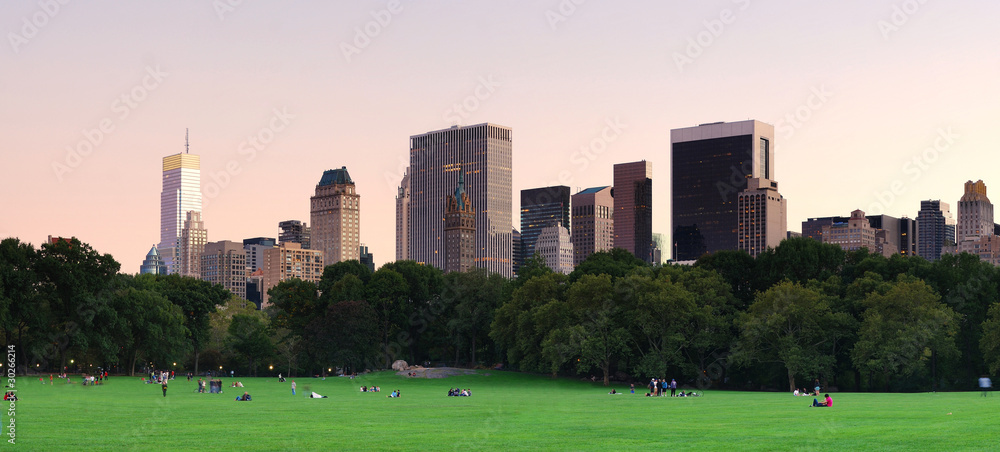 Obraz premium New York City Central Park at dusk panorama
